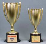 This is a image of two plastic, stipple finish, on round balck plastic bases.